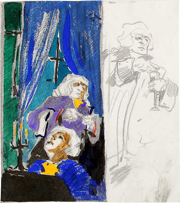 Гимов Лев Борисович. Лот их двух рисунков с портретами композиторов: